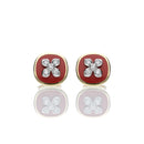 orecchini De Nobili Allegra smalto fiore piccolo, in oro 18kt e diamanti - OR523