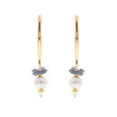 Koliè 925 - Orecchini a semicerchio in argento dorato con pietre e perle freshwater - OR EVIA 02