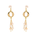 Koliè 925 - Orecchini pendenti in argento dorato con perle freshwwater A 3 FILI - OR MARSIA 06