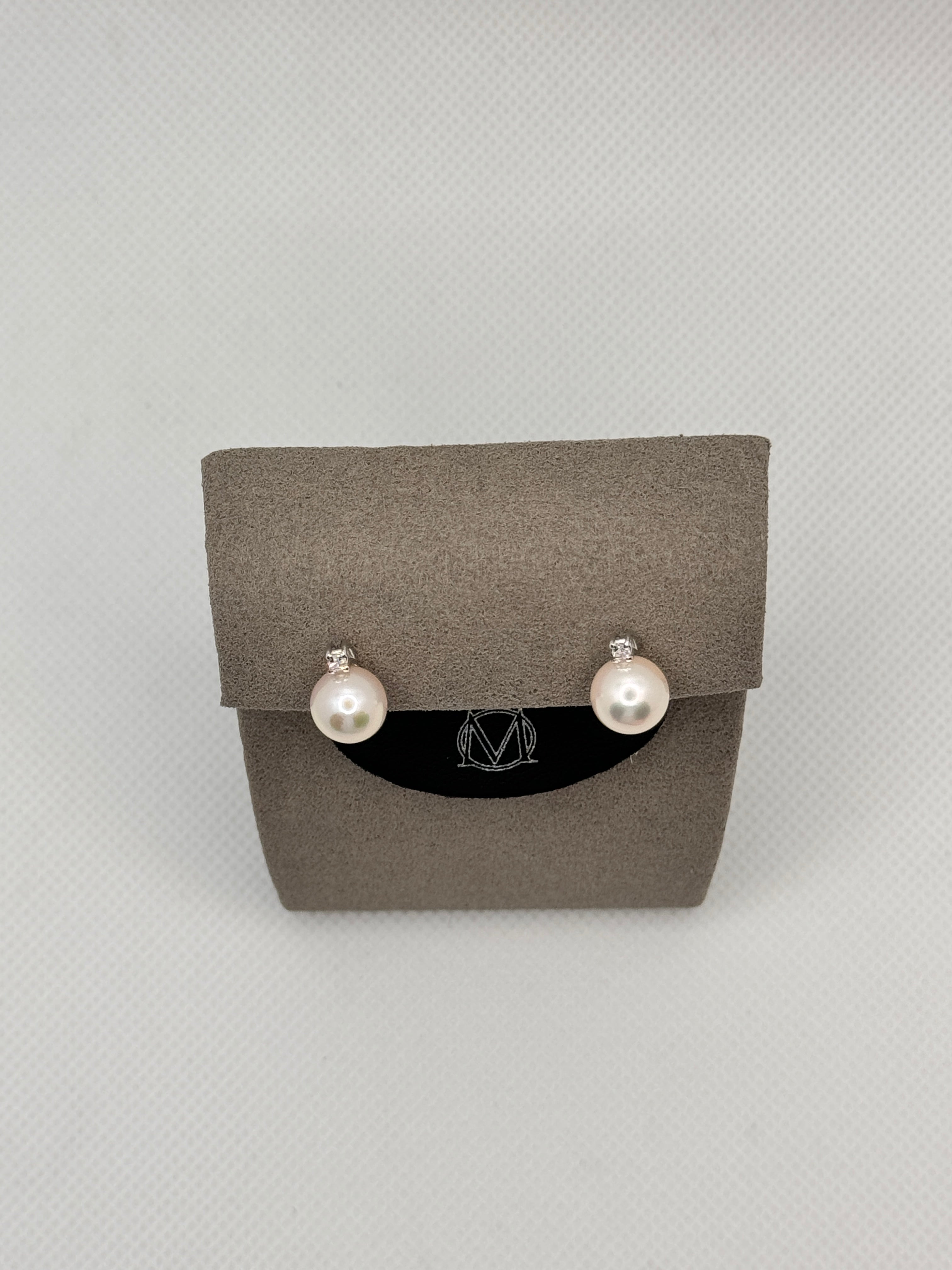 Mazza – 9–9,5 japanische Akoya-Perlen- und Diamantohrringe – ORPBR03P