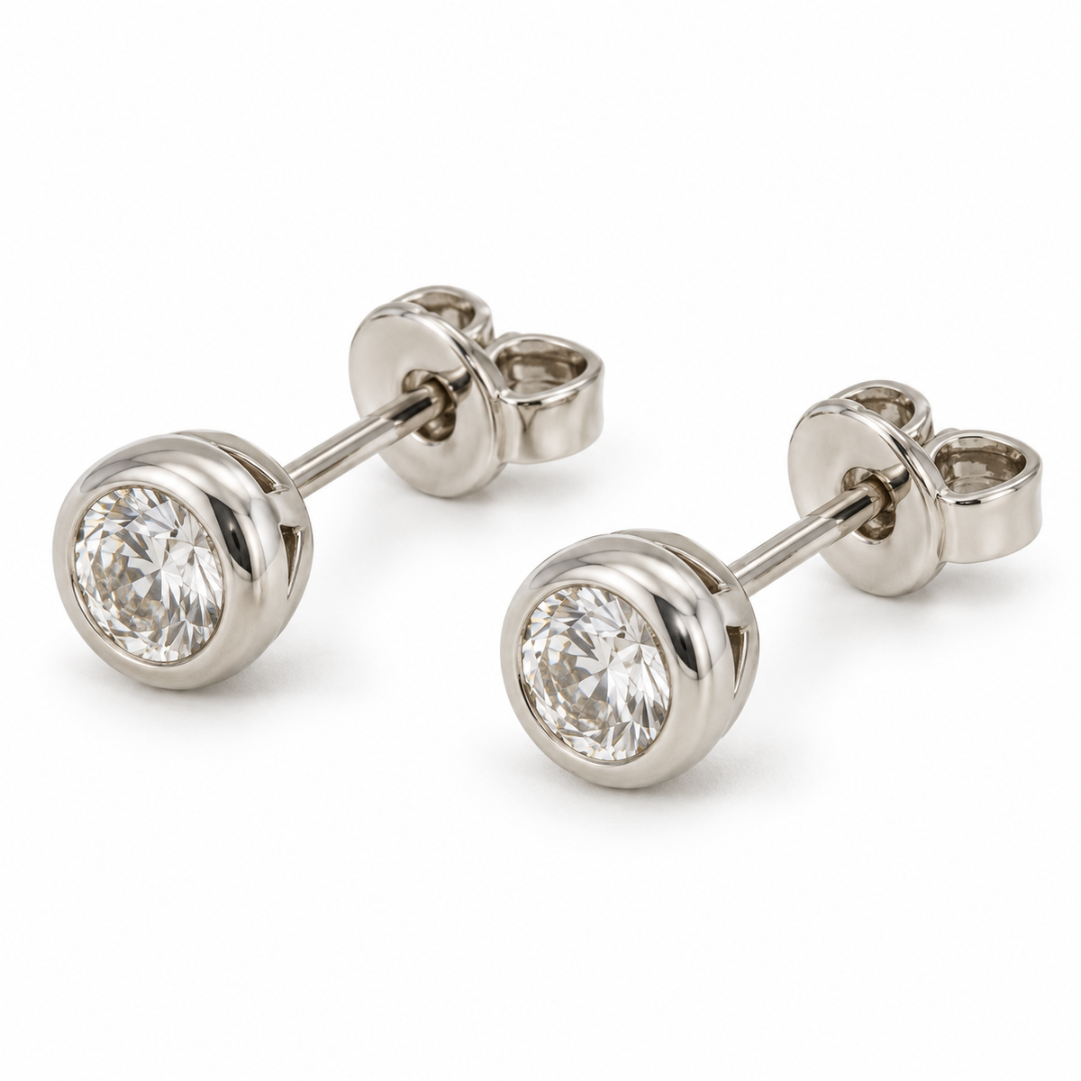 Giorgio Visconti Orecchini punto luce tondi in oro bianco 18 kt con diamanti naturali ct 0,82 - BB40280F