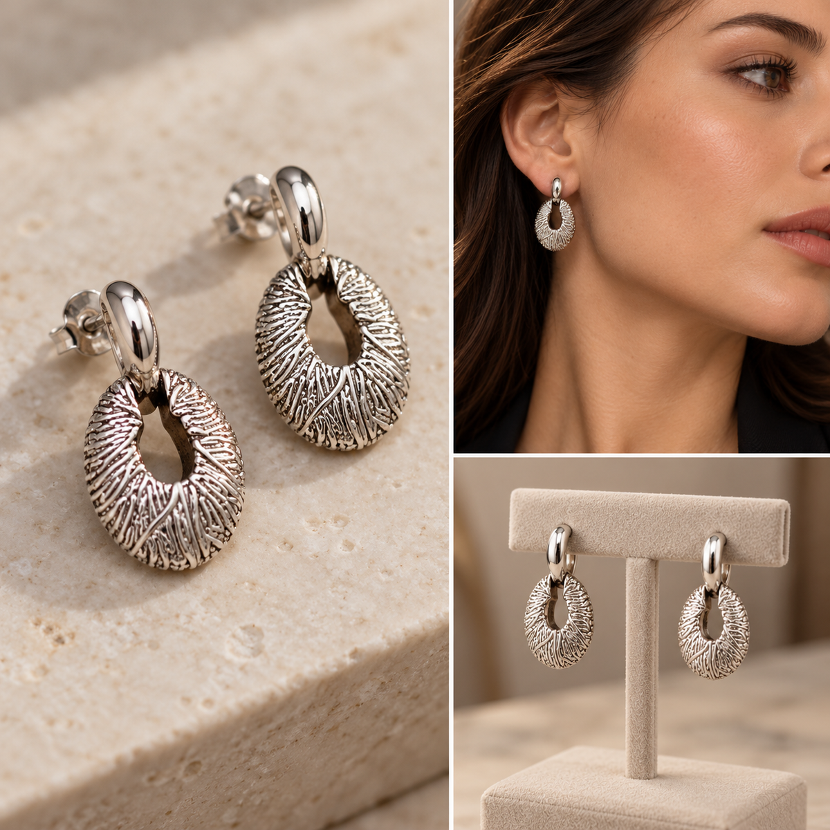 Orecchini Pianegonda in argento a lobo - OA010122