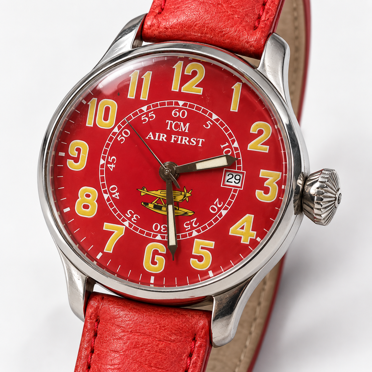 Orologio Terra Cielo Mare Air First — 44 mm — Automatico con datario, quadrante rosso — NOS Limited Edition n.66/70 - TC6023AC6PAL