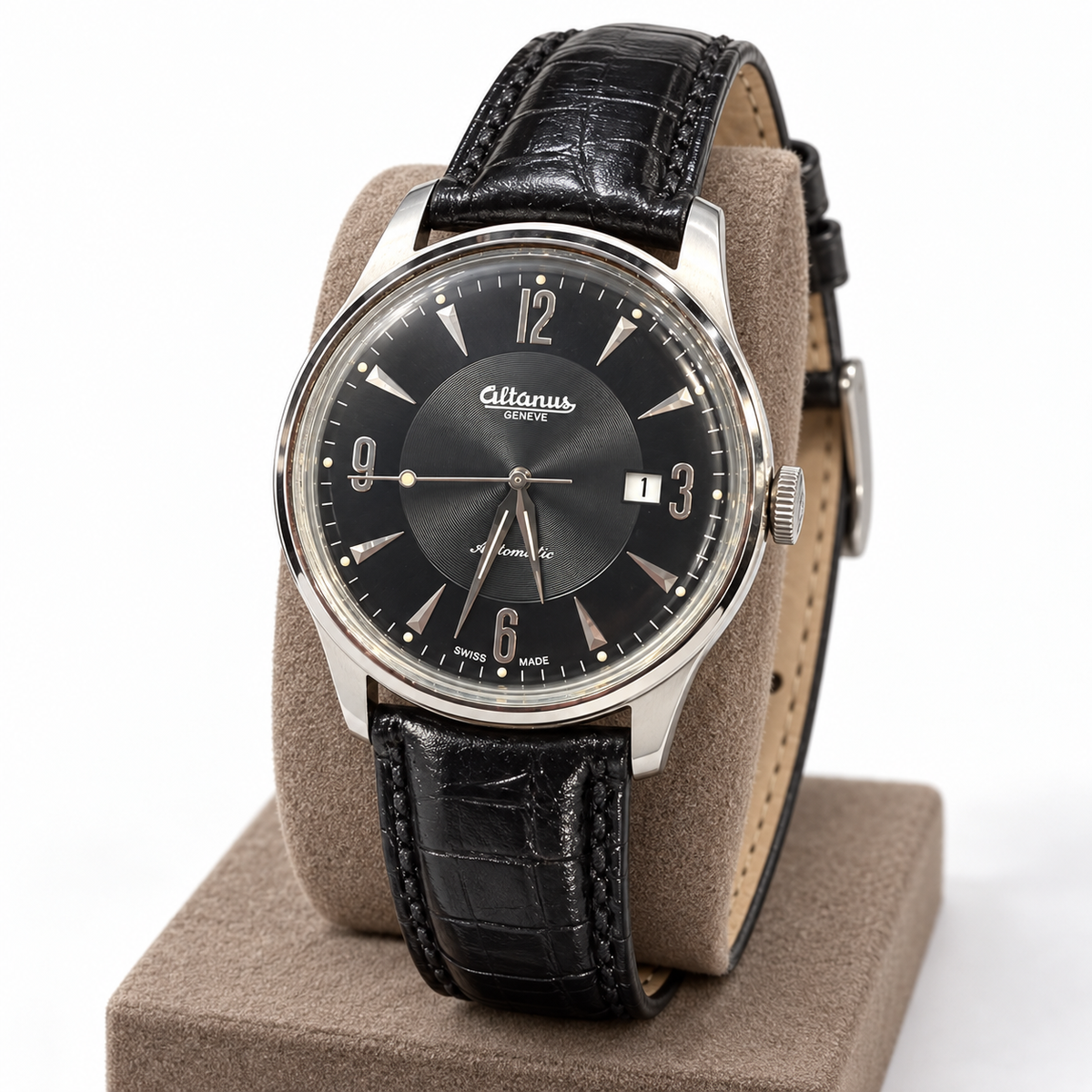 Orologio Altanus Genève , Vintage da uomo, automatico, total black, 40mm - 7932