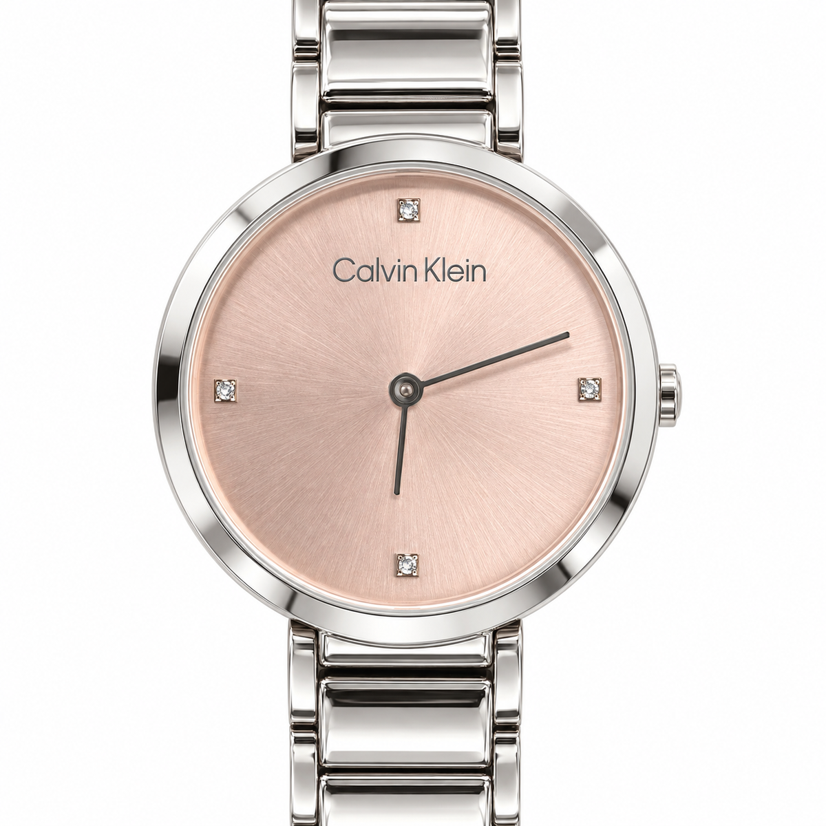 Orologio Calvin Klein Impulsive Donna — 27 mm — Movimento al quarzo, quadrante rosa sunray con 4 zirconi — NOS - 5002.9561
