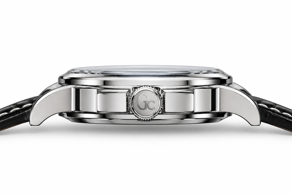 Orologio Uomo Guess Collection, Classica Automatic, Cuore aperto, datario a tre numeri, quadrante antracite, NOS, 42mm - X84003G5S