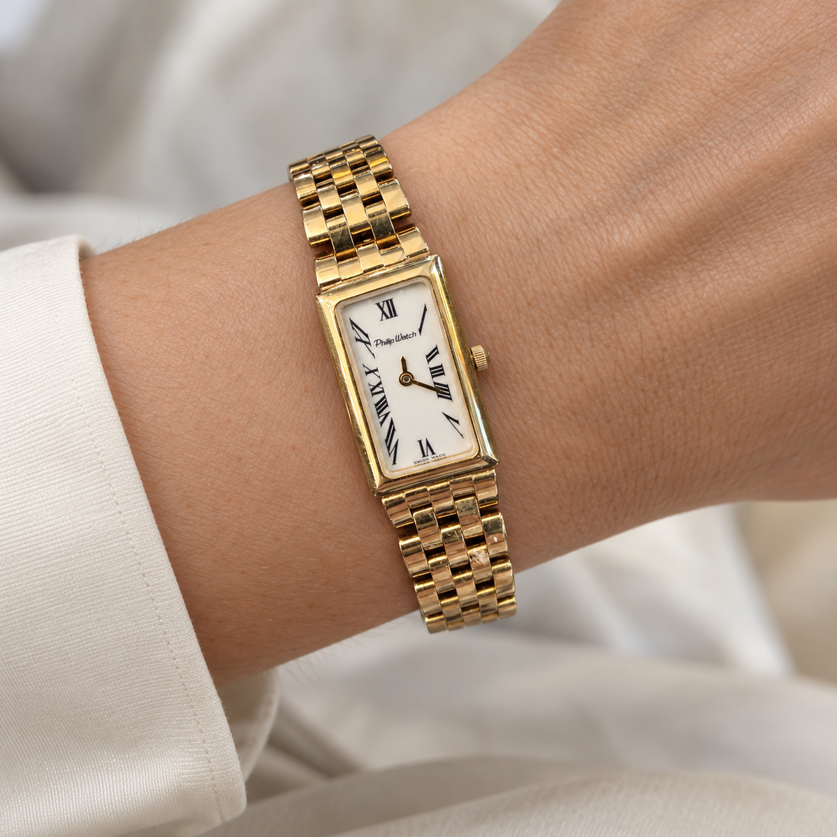 Orologio Philip Watch donna in oro giallo 18kt, 15x25mm, movimento quarzo, NOS - 8053557831