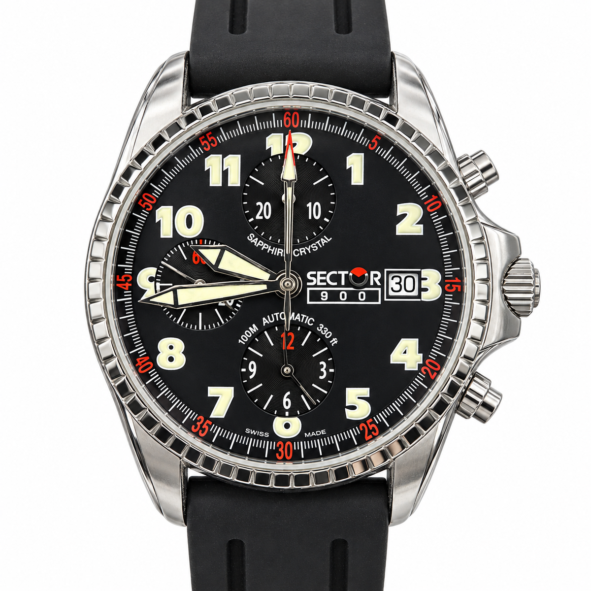 Reloj Sector No Limits 900 — Acero 38 mm — Cronógrafo automático Valjoux 7750 — NOS con caja original - 2621998025