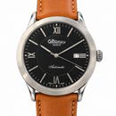 Orologio Altanus Prestige — Automatico con fondello a vista, quadrante nero e cinturino marrone — NOS, 41mm - 7938