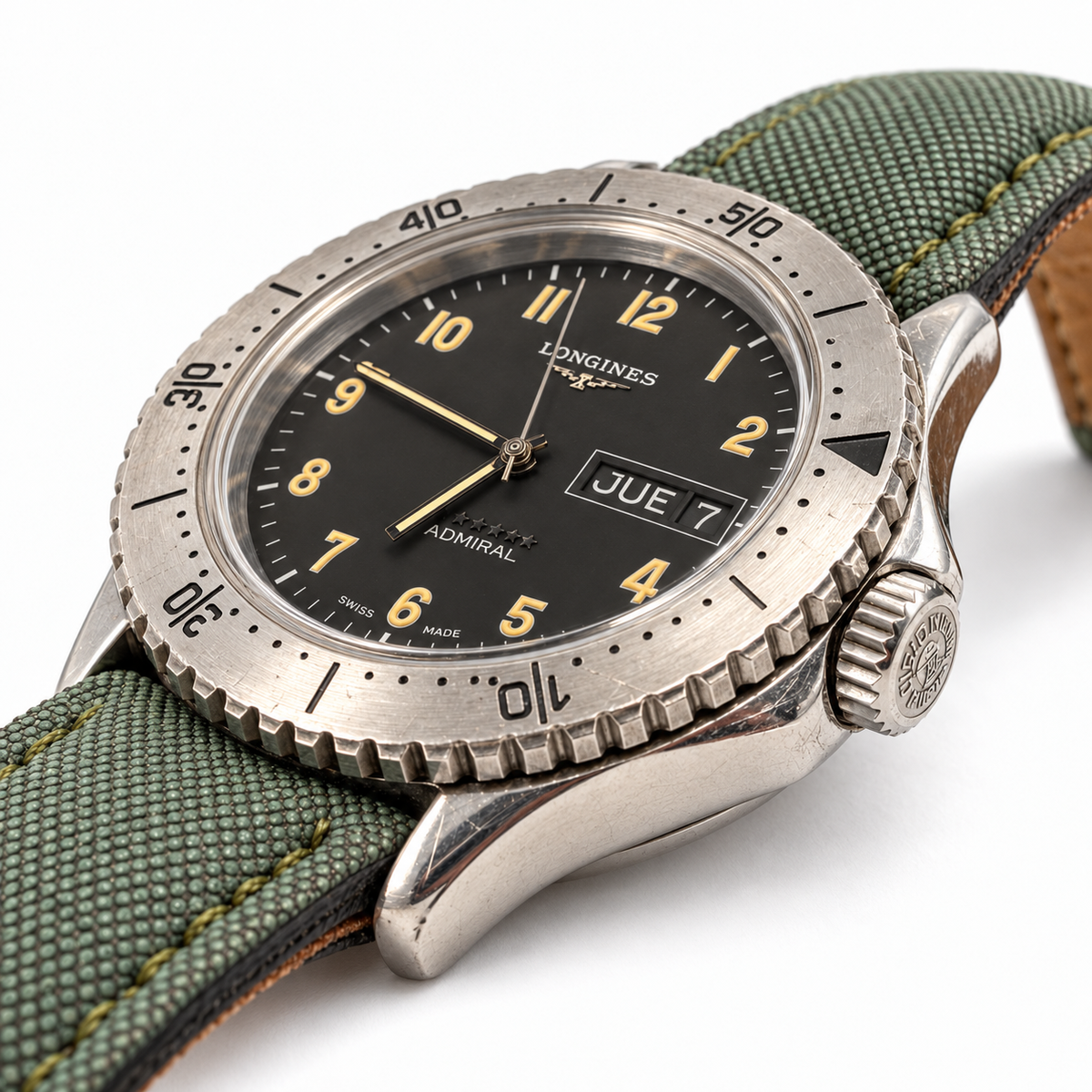 Orologio Longines Admiral 5 Star Day-Date — 38 mm — Automatico con ghiera girevole — NOS con scatola originale - 7404