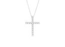 Girocollo croce Recarlo in oro bianco 18kt e diamanti, 0.45ct - P01CR032/047