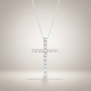 Girocollo croce Recarlo in oro bianco 18kt e diamanti, 0.45ct - P01CR032/047