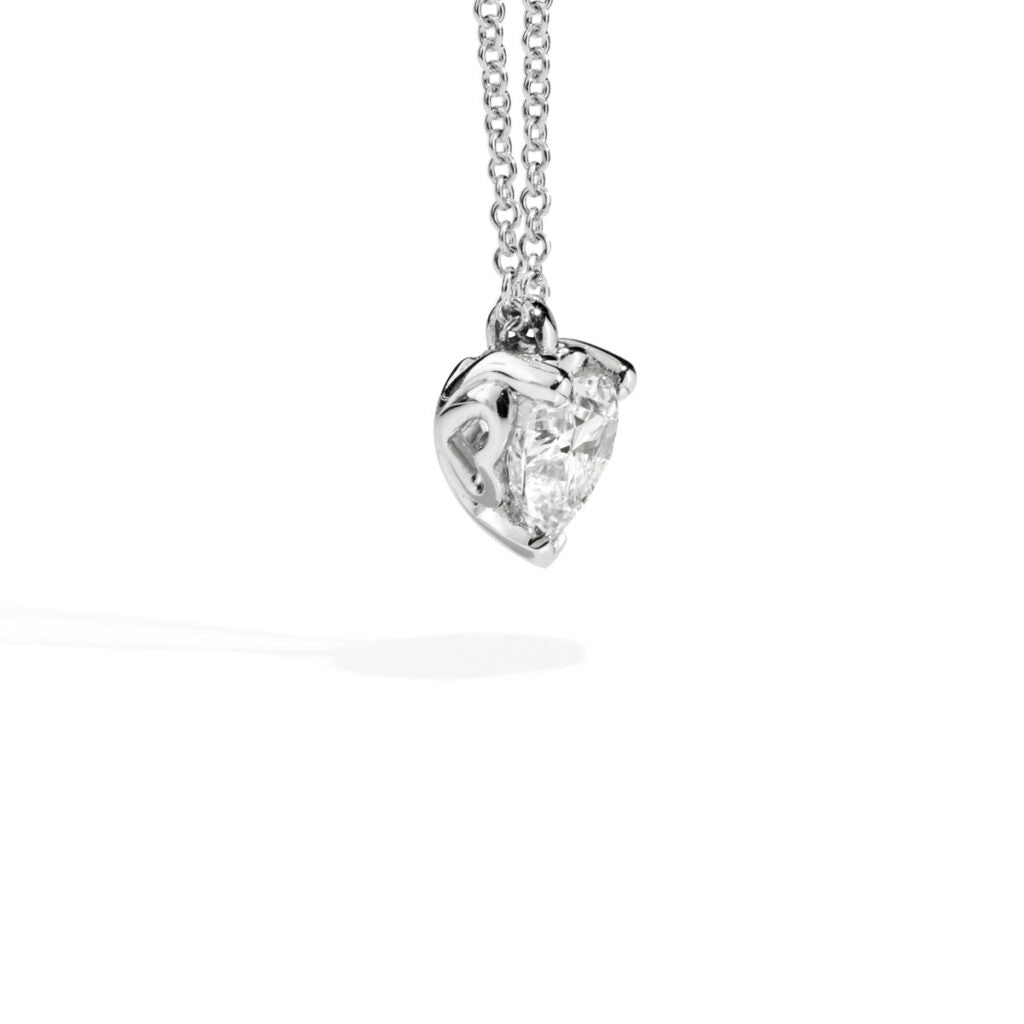 Girocollo oro bianco con diamante taglio cuore, 0.26ct - P67PX001/026