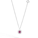 Girocollo Recarlo in oro bianco 18kt con rubino centrale e giro di diamanti, 0.51ct di rubino - P77CC001/RB