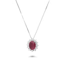 Girocollo Recarlo in oro bianco 18kt con rubino centrale e giro di diamanti, 0.51ct di rubino - P77CC001/RB