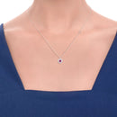 Girocollo Recarlo in oro bianco 18kt con rubino centrale e giro di diamanti, 0.51ct di rubino - P77CC001/RB