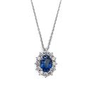 Girocollo Recarlo in oro bianco 18kt, giro di diamanti e zaffiro blu da 0.98ct - P79CC001/ZB045