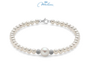 Miluna Oriente Perlenarmband mit diamantbesetzten Weißgoldkugeln – PBR1410V