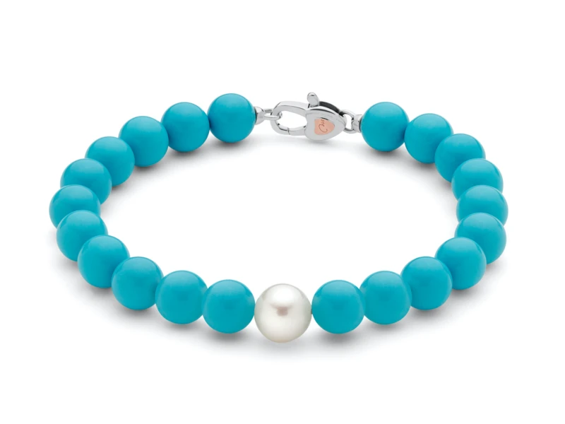 Bracciale Miluna collezione "TERRA E MARE", Perla freshwater e Agglomerato di Turchese - PBR1794V