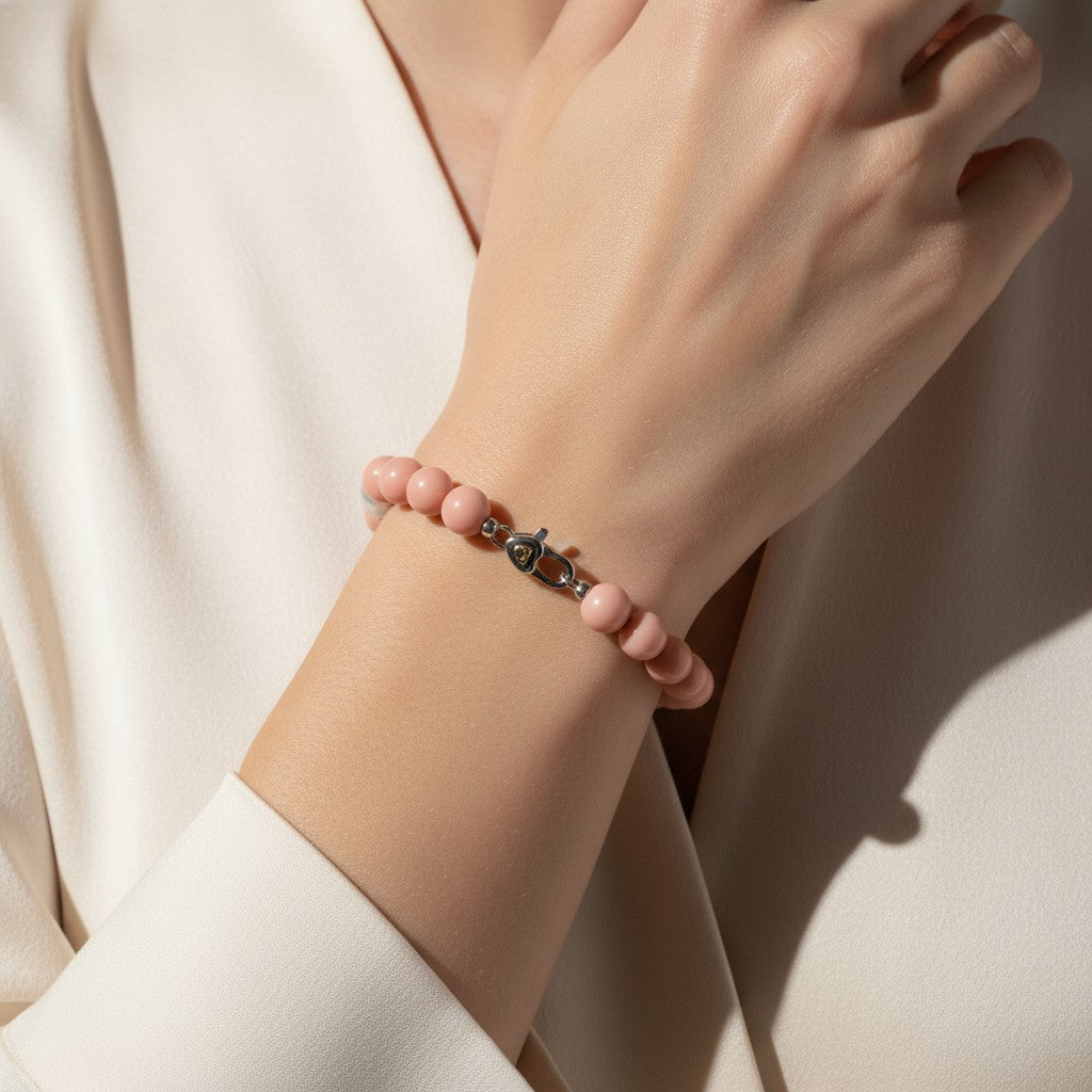 Bracciale Miluna in argento, collezione Terra e Mare, pasta di corallo rosa - PBR2392V