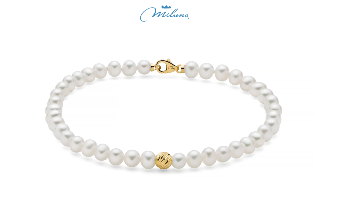 Bracciale Miluna di perle Oriente con centrale in oro giallo 9KT - PBR3545GX