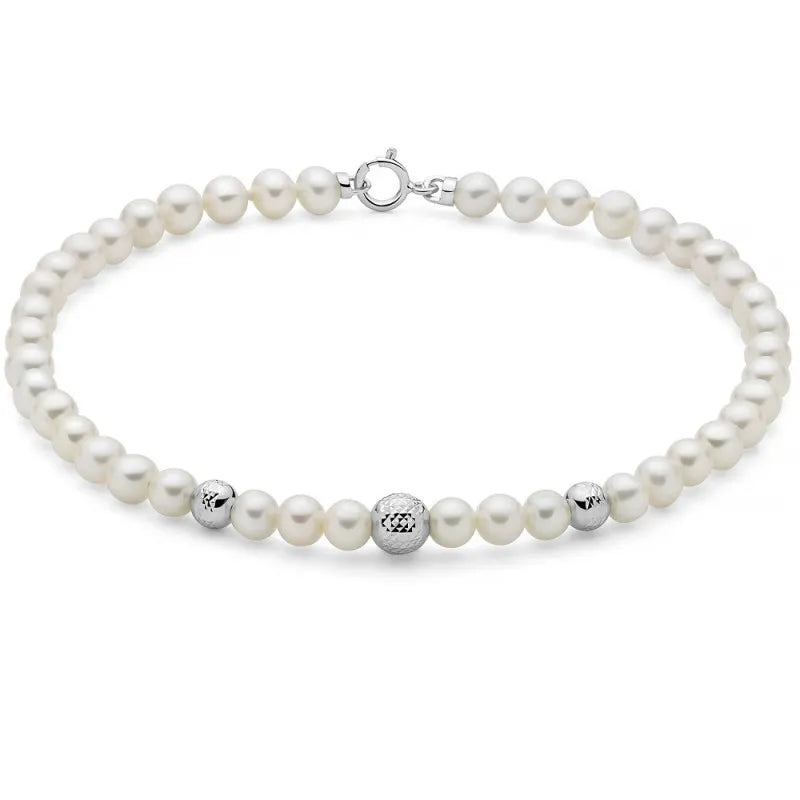 Bracciale Miluna di perle Oriente con sfere in oro bianco 18kt - PBR3715