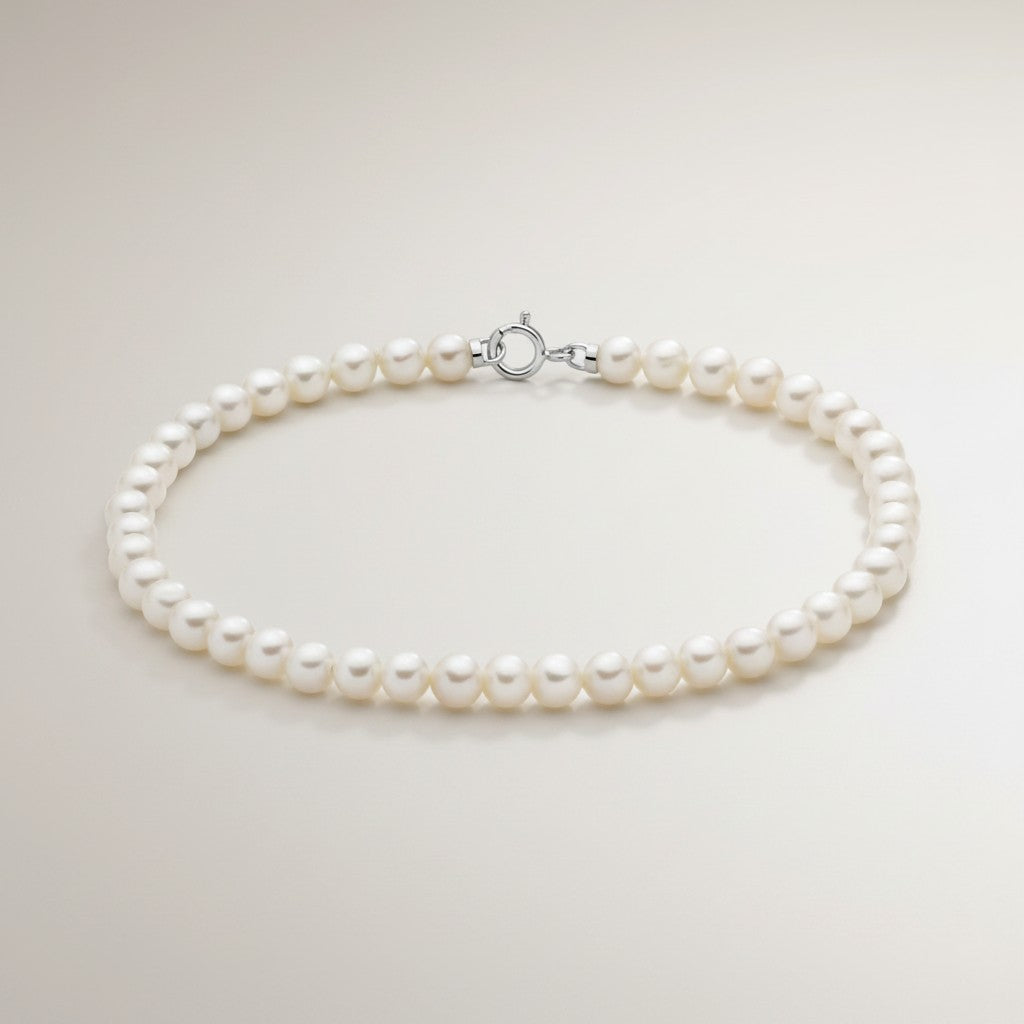 Bracciale Miluna di perle Oriente con chiusura in oro bianco 18kt, 4-4.5mm - PBR3731