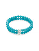 BRACCIALE miluna "Terra e Mare" – Perle e Agglomerato Turchese - PBR3749