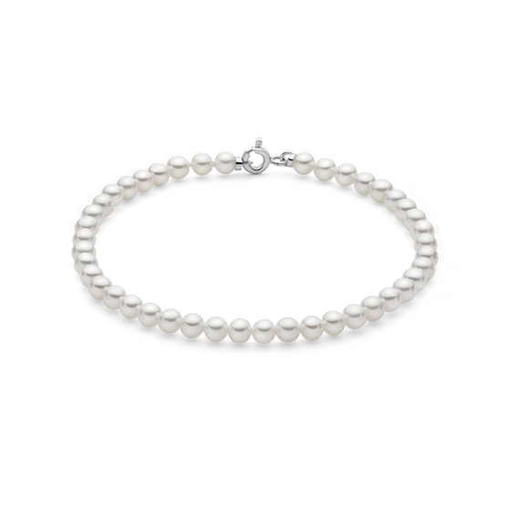 Bracciale Miluna di perle coltivate freshwater e chiusura in oro bianco 9kt, 4-4.5mm - PBR3772BX
