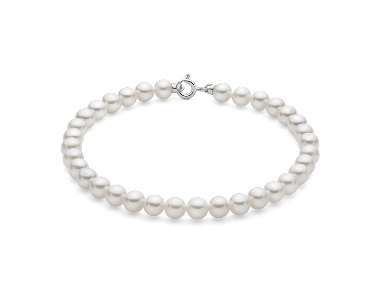 Bracciale Miluna di perle orientali di acqua dolce e chiusura in oro bianco 9kt, 5-5.5mm - PBR3829BX