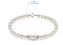BRACCIALE MILUNA di perle Oriente con sfere in oro bianco 18kt diamantate - PBR3849