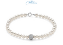 BRACCIALE MILUNA di perle Oriente con sfera centrale in oro bianco 18kt diamantata - PBR3864