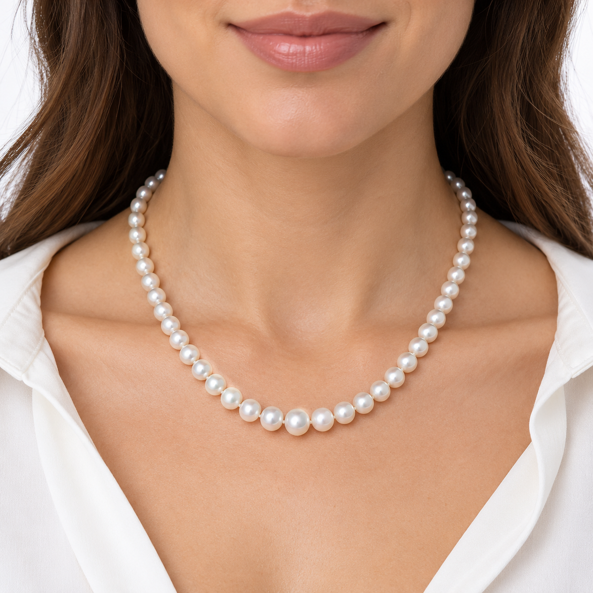 COLLAR MILUNA PERLAS ORIENTE BOULE Y FANTASÍA, cierre en oro blanco 18kt, perlas degradé 4-9mm - PCL2210V