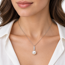 Miluna Collana in oro bianco 18 kt con perla Akoya Antiqua Special Selection 8-8,5 mm e diamanti naturali ct 0,09 - PCL6465