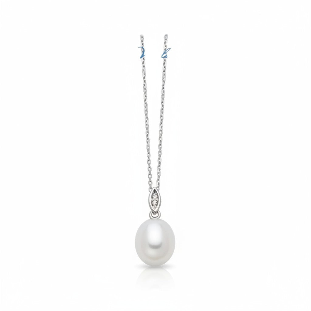 Collana Miluna con perla Oriente a goccia e diamanti in oro 375, 7-7.5mm - PCL6511X