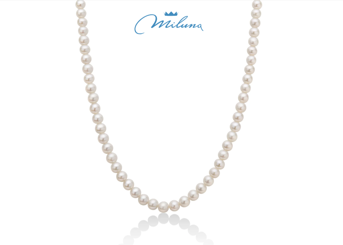Collana Miluna di perle Oriente 40 cm con chiusura in oro bianco - PCL6576