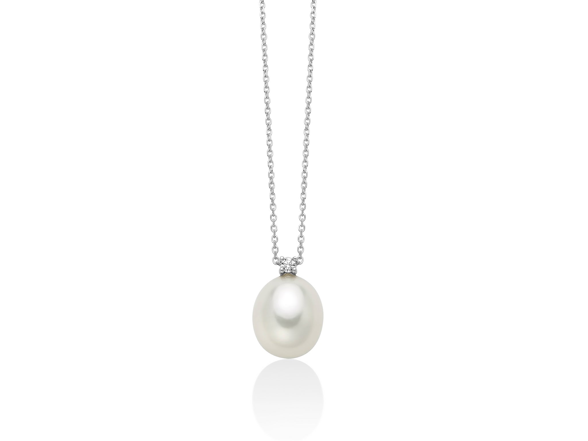 Miluna COLLIER DI perle orientali di acqua dolce, in oro bianco 18kt, 8.5-9mm - PCL6651