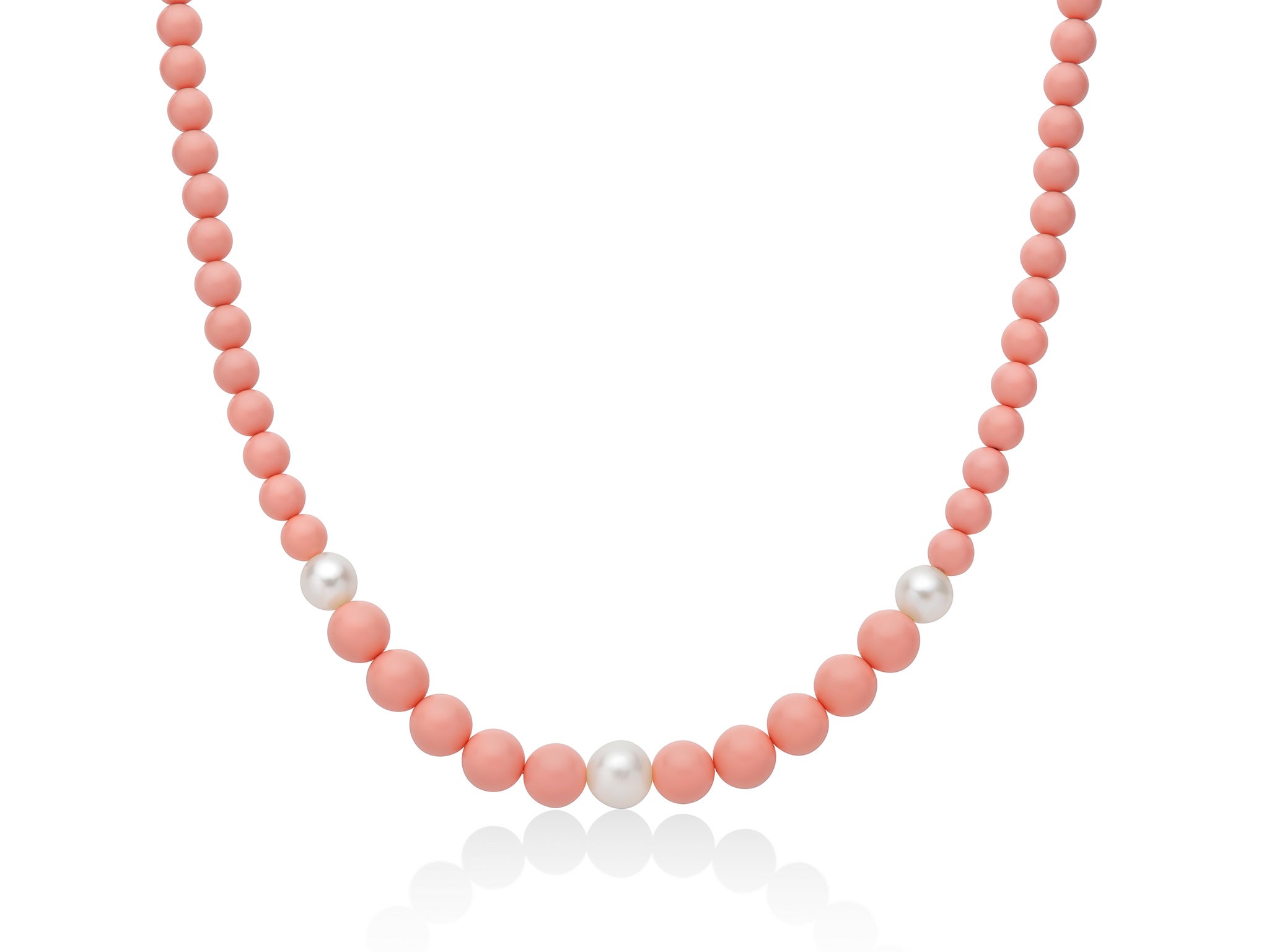 COLLANA MILUNA, COLLEZIONE TERRA E MARE, IN PASTA DI CORALLO ROSA E CHIUSURA ARGENTO - PCL6693