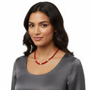 Collana Miluna "Terra e Mare" – Perle freshwater e agglomerato di Corallo Rosso, con chiusura in argento - PCL6694