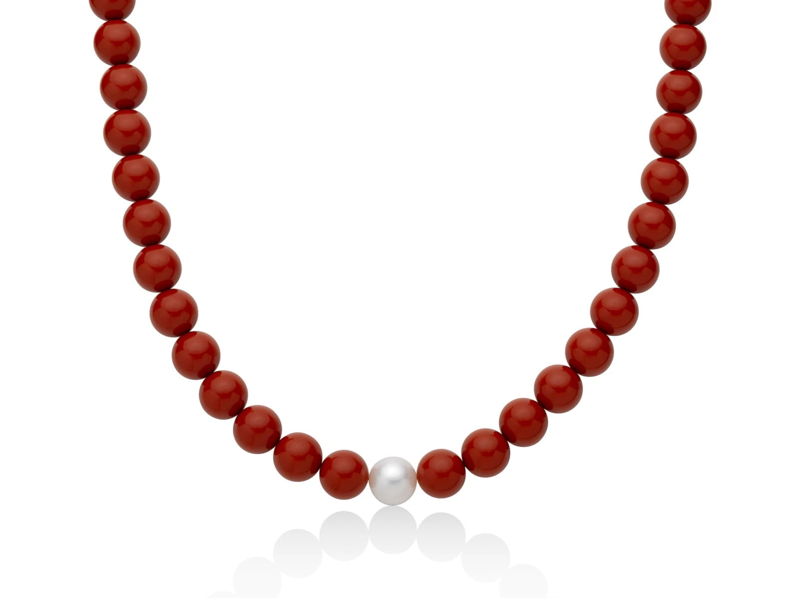 Collana Miluna collezione Terra e Mare Pasta di Corallo Rosso 42cm - PCL6697