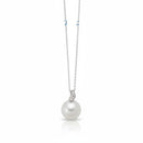 Collana Miluna con perla Oriente e tre diamanti in oro bianco 375, 7.5-8mm - PCL6729X