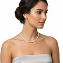 Collana miluna di perle Oriente 40 cm con chiusura in oro bianco 18kt, 4-4.5mm - PCL6747