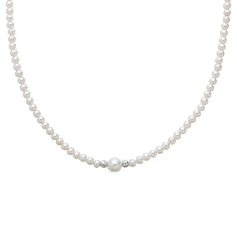 Collana miluna di perle Oriente 40 cm con chiusura in oro bianco 18kt - PCL6748