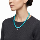 Collana Miluna Collezione Terra e Mare in Pasta di Turchese e Perla Pendente, Argento, 42 cm - PCL6780