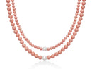 Collana Miluna "Terra e Mare" – Perle freshwater e agglomerato di Corallo Rosa, con chiusura in argento - PCL6787
