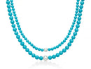 Collana Miluna "Terra e Mare" – Perle e Agglomerato di Corallo Turchese a doppio filo - PCL6788