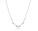 Collana miluna Andromeda con perle Oriente e topazi bianchi, chiusura in argento 925 - PCL6825