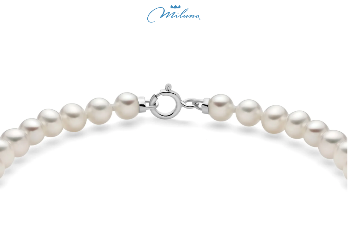 Collana Miluna di perle Oriente con sfere in oro bianco 18kt diamantate - PCL6970