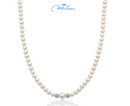 Collana Miluna di perle Oriente con sfere in oro bianco 18kt diamantate - PCL6970