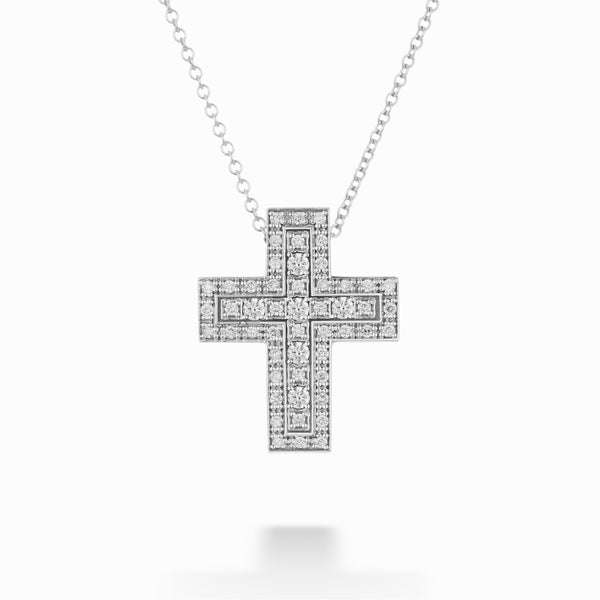 GOLAY - COLLANA MULTIPIETRA CROCE PICCOLA DIAMANTI, 0.28ct - PCLCROSS001DI